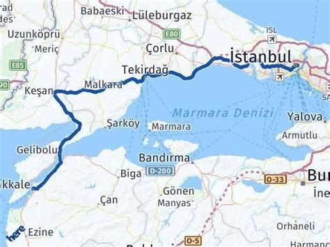 istanbul çanakkale kaç km